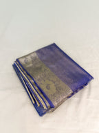 Blue Tissue Banarsi Saree with zari border | Blue