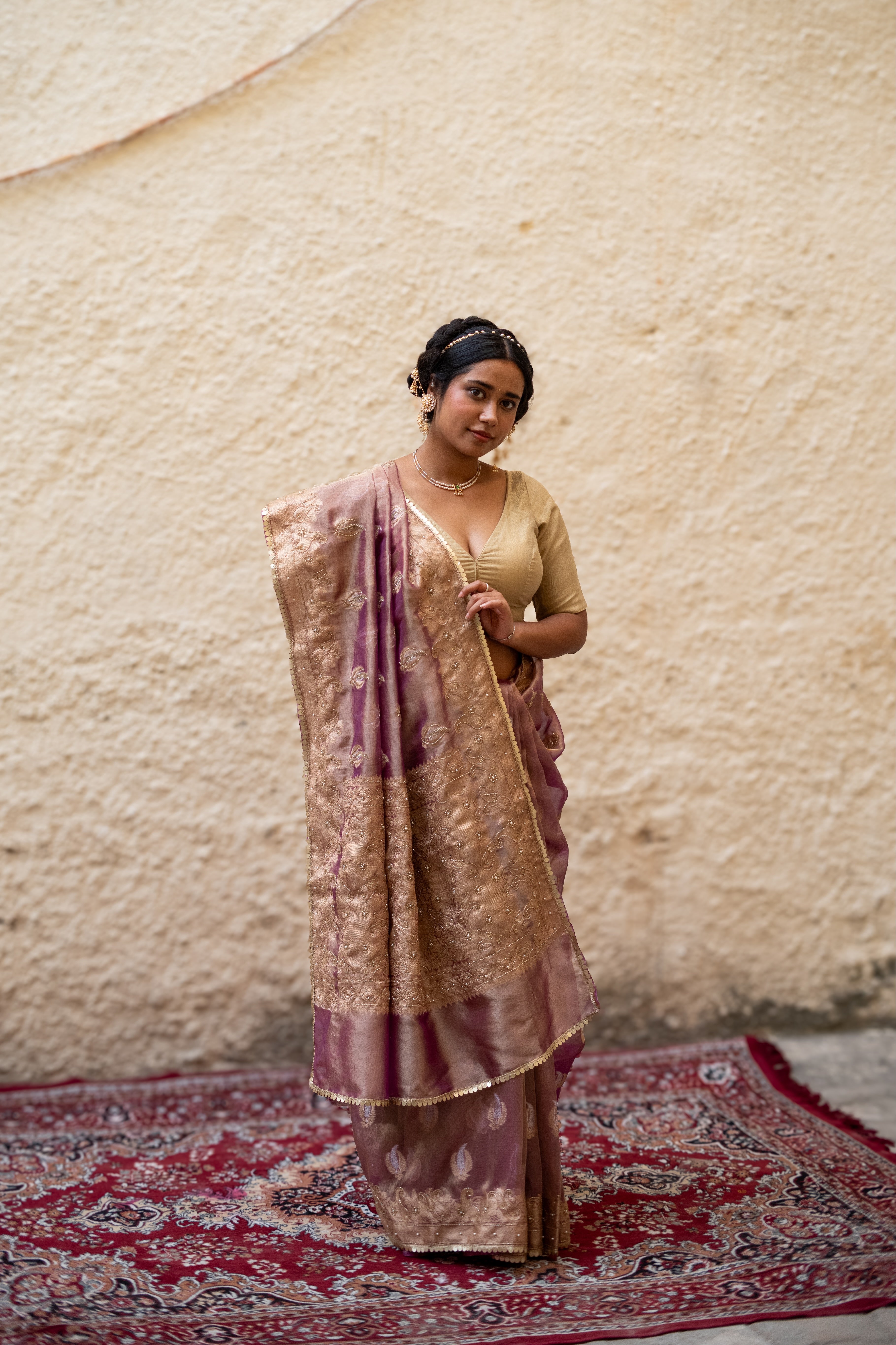 Pure Rupa Tissue Silk Banarsi Saree | Dark Purple | Wedding Collection