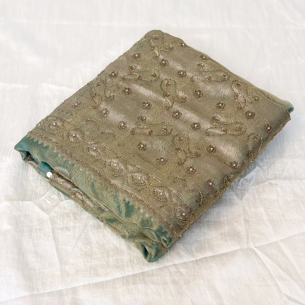 Pure Rupa Tissue Silk Banarsi Saree | Sea Green