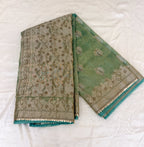 Pure Rupa Tissue Silk Banarsi Saree | Sea Green