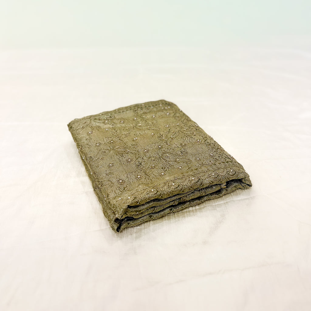 Pure Rupa Tissue Silk Banarsi Saree | Kale Green
