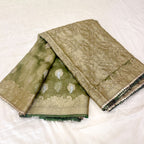 Pure Rupa Tissue Silk Banarsi Saree | Kale Green