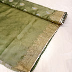 Pure Rupa Tissue Silk Banarsi Saree | Kale Green
