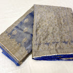 Pure Rupa Tissue Silk Banarsi Saree | Bright Cobalt