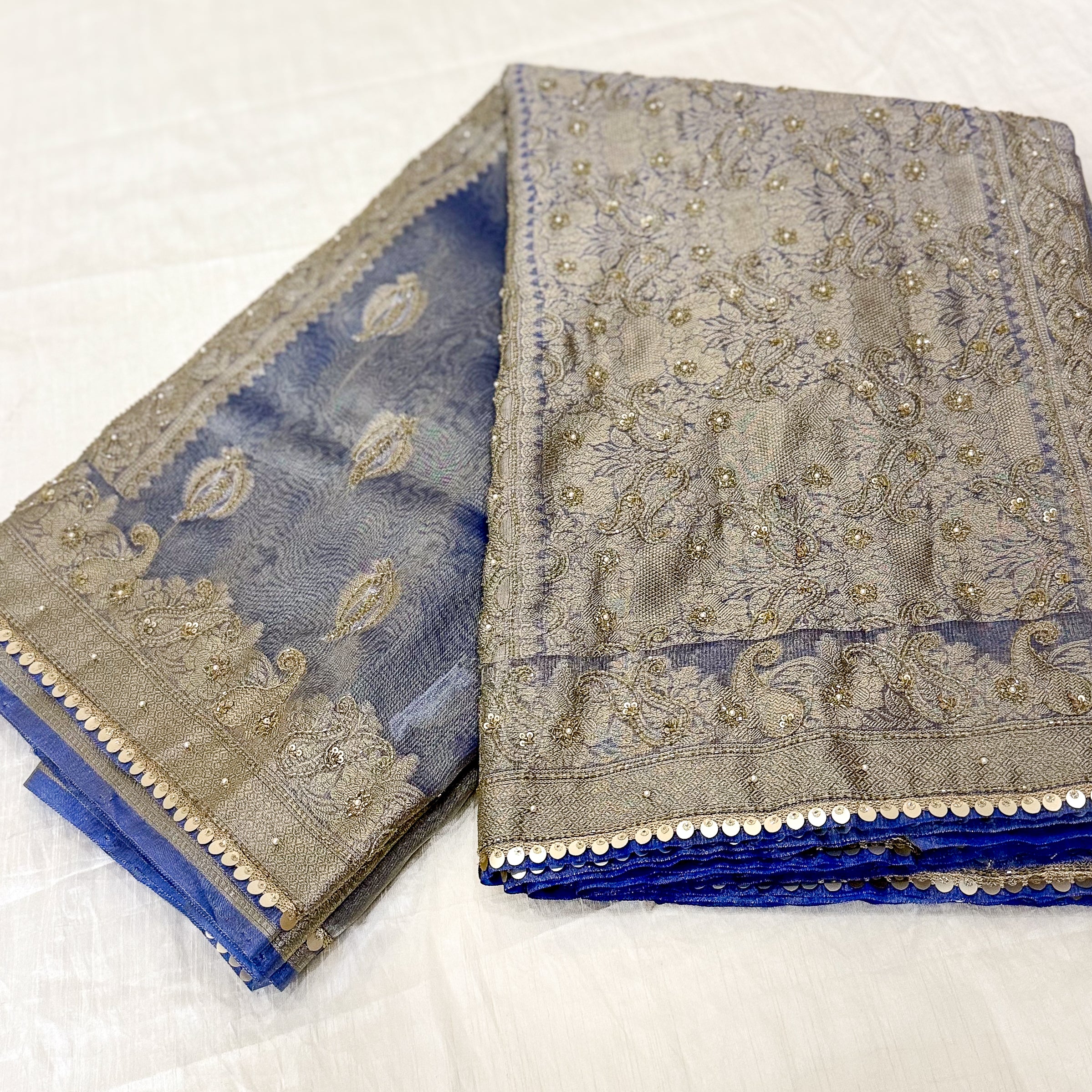 Pure Rupa Tissue Silk Banarsi Saree | Bright Cobalt