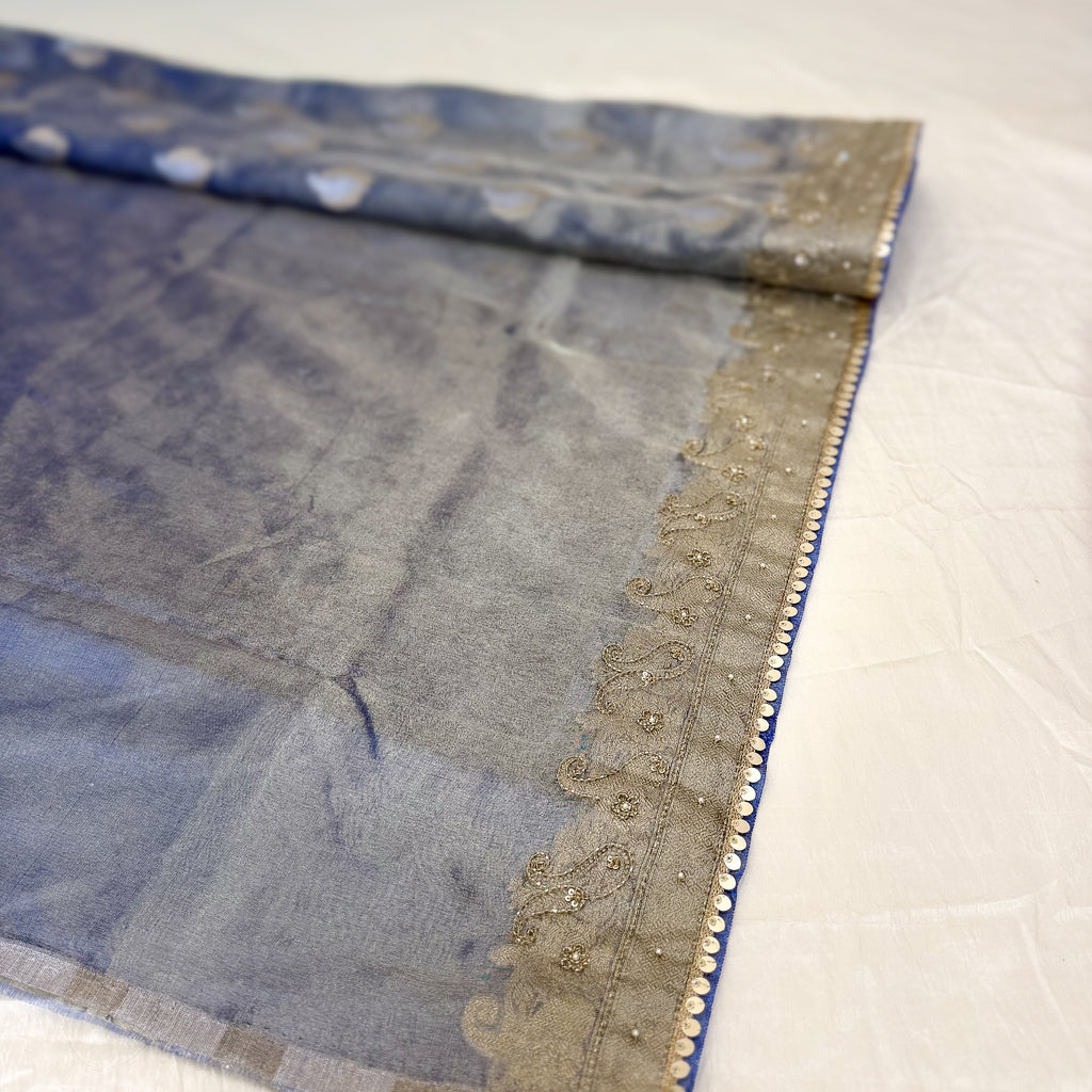 Pure Rupa Tissue Silk Banarsi Saree | Bright Cobalt