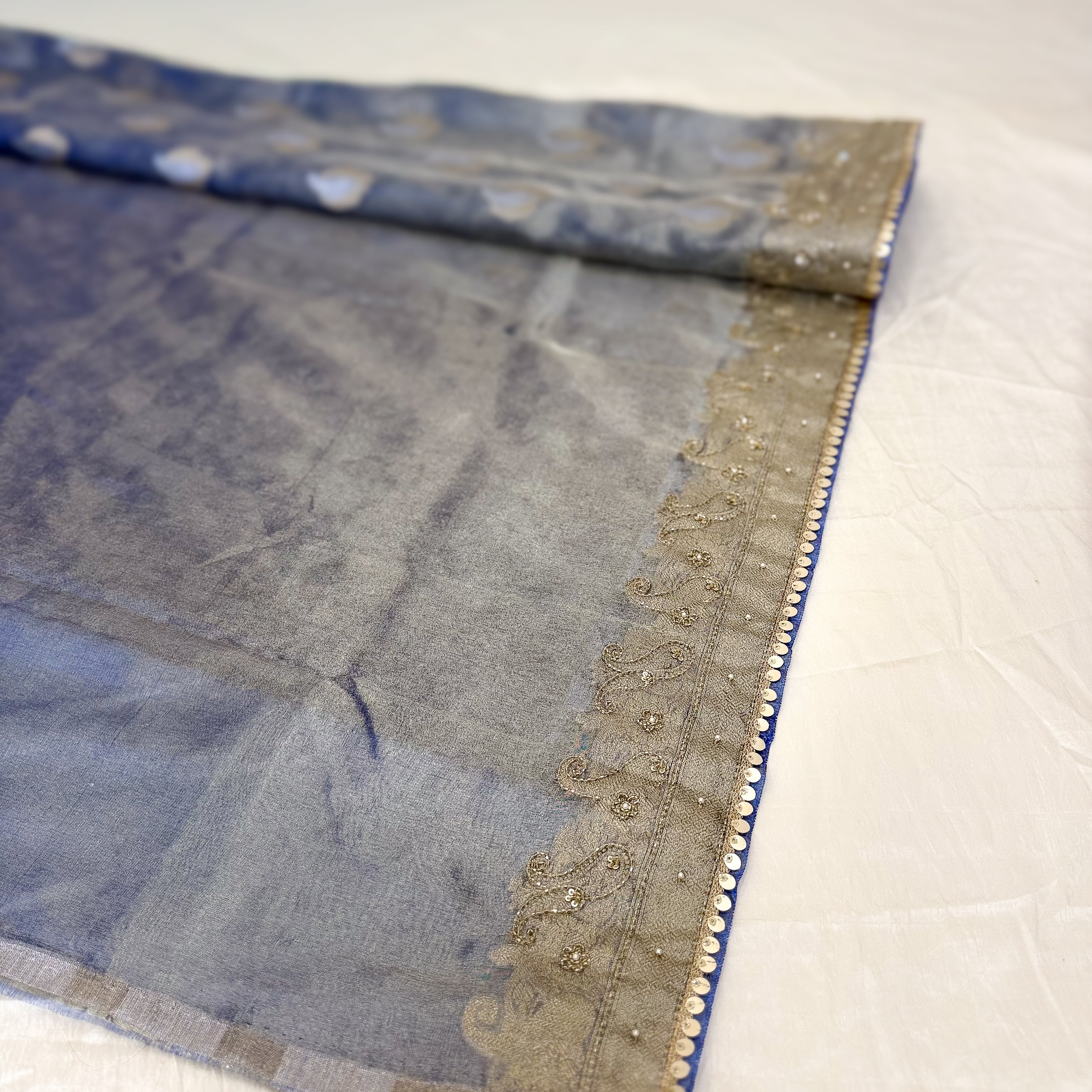 Pure Rupa Tissue Silk Banarsi Saree | Bright Cobalt