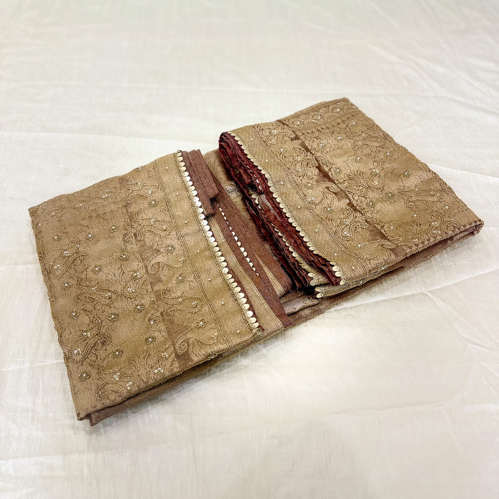 Pure Rupa Tissue Silk Banarsi Saree | Coffee Brown