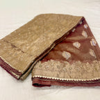 Pure Rupa Tissue Silk Banarsi Saree | Coffee Brown