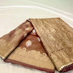 Pure Rupa Tissue Silk Banarsi Saree | Coffee Brown