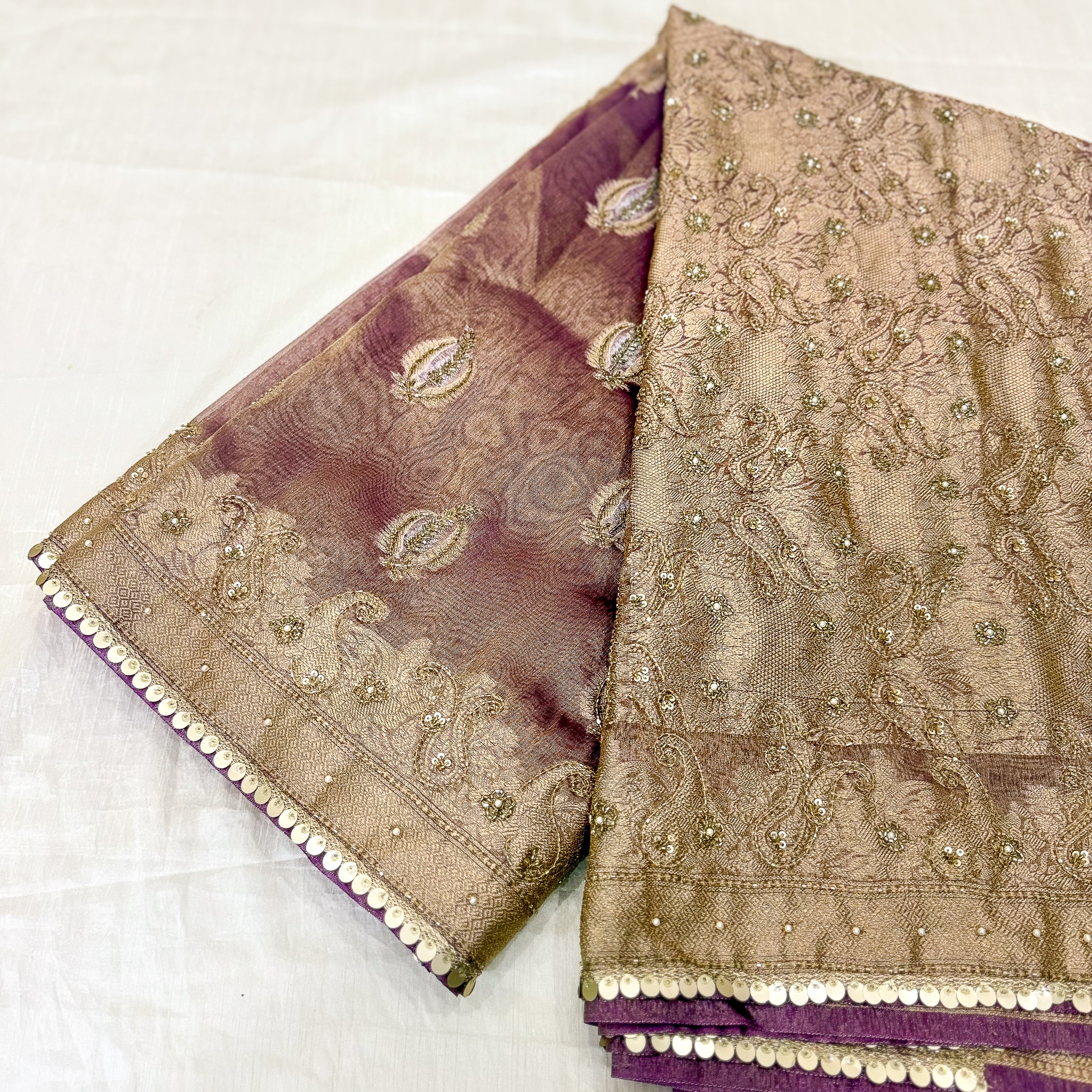 Pure Rupa Tissue Silk Banarsi Saree | Dark Purple | Wedding Collection