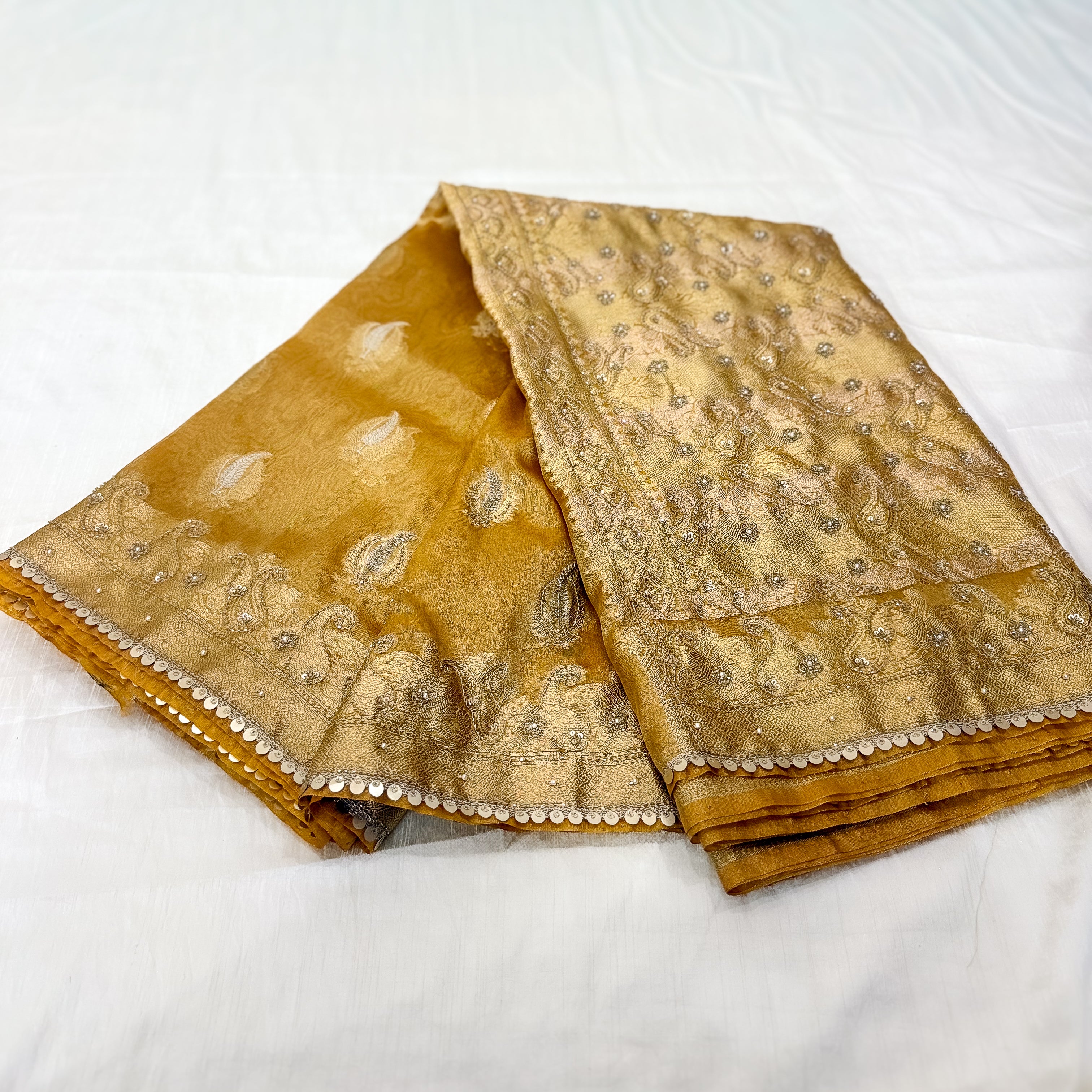 Pure Rupa Tissue Silk Banarsi Saree | Haldi Yellow