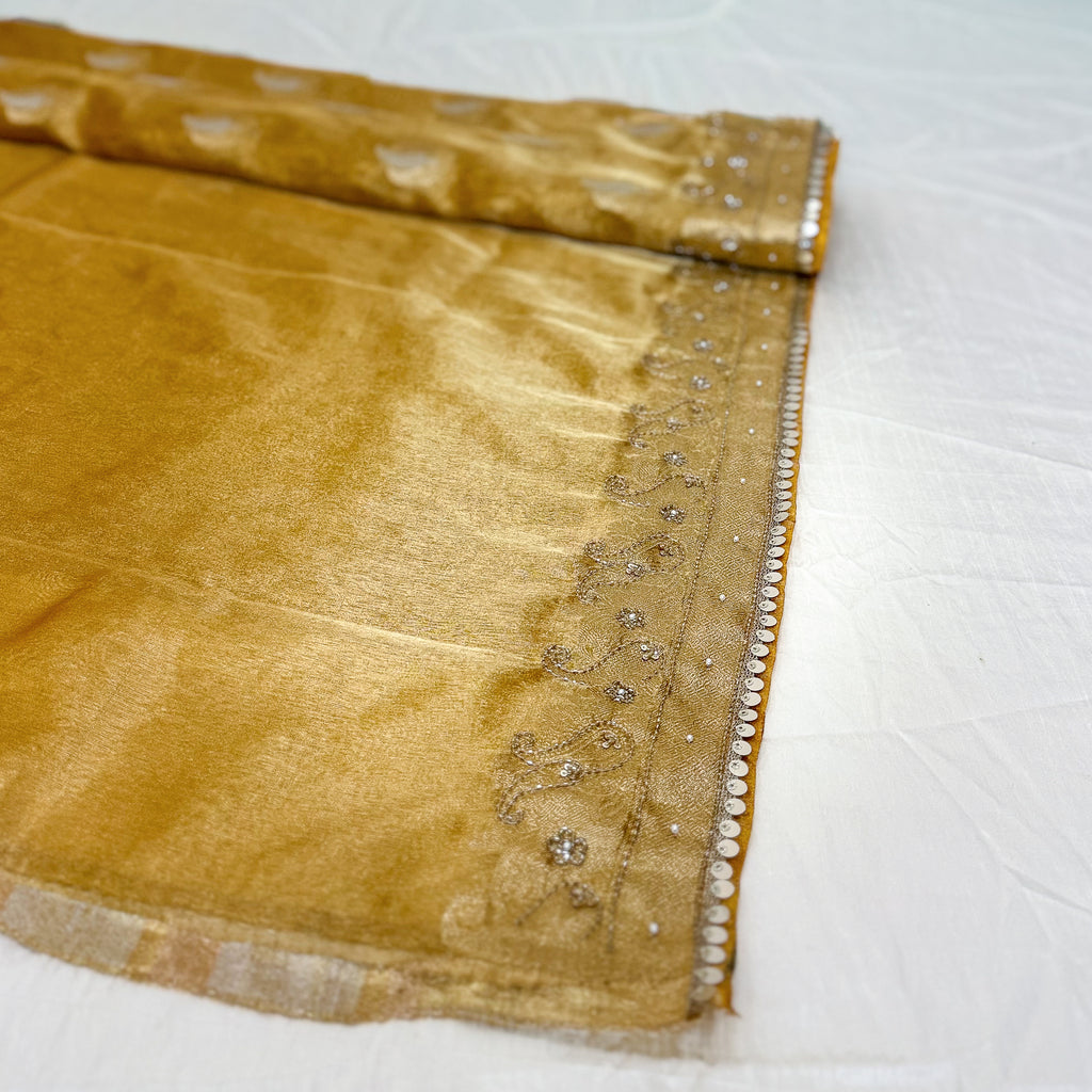 Pure Rupa Tissue Silk Banarsi Saree | Haldi Yellow