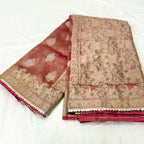Pure Rupa Tissue Silk Banarsi Saree | Rubine Red | Wedding Collection