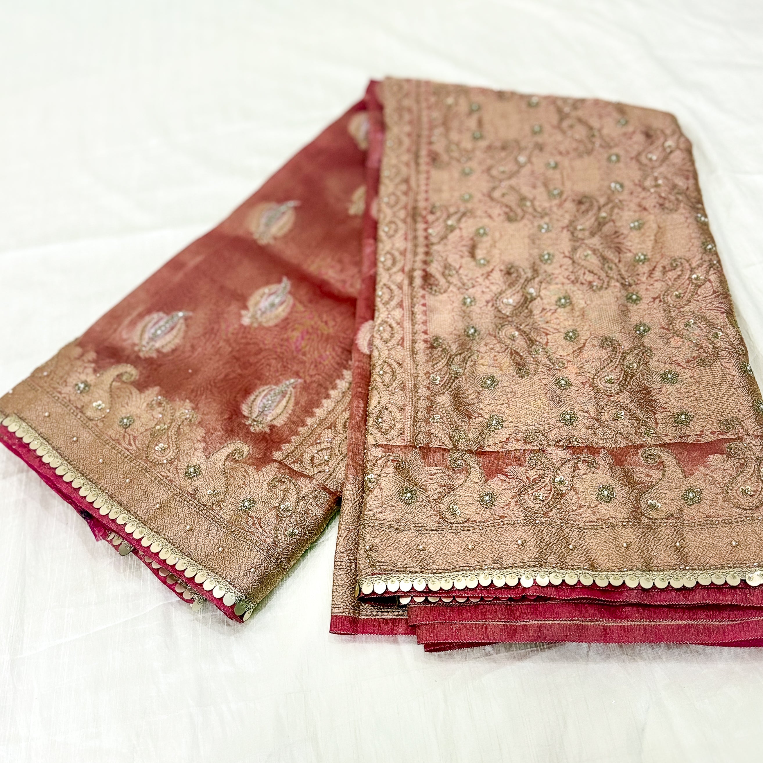 Pure Rupa Tissue Silk Banarsi Saree | Rubine Red | Wedding Collection