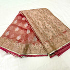 Pure Rupa Tissue Silk Banarsi Saree | Rubine Red | Wedding Collection