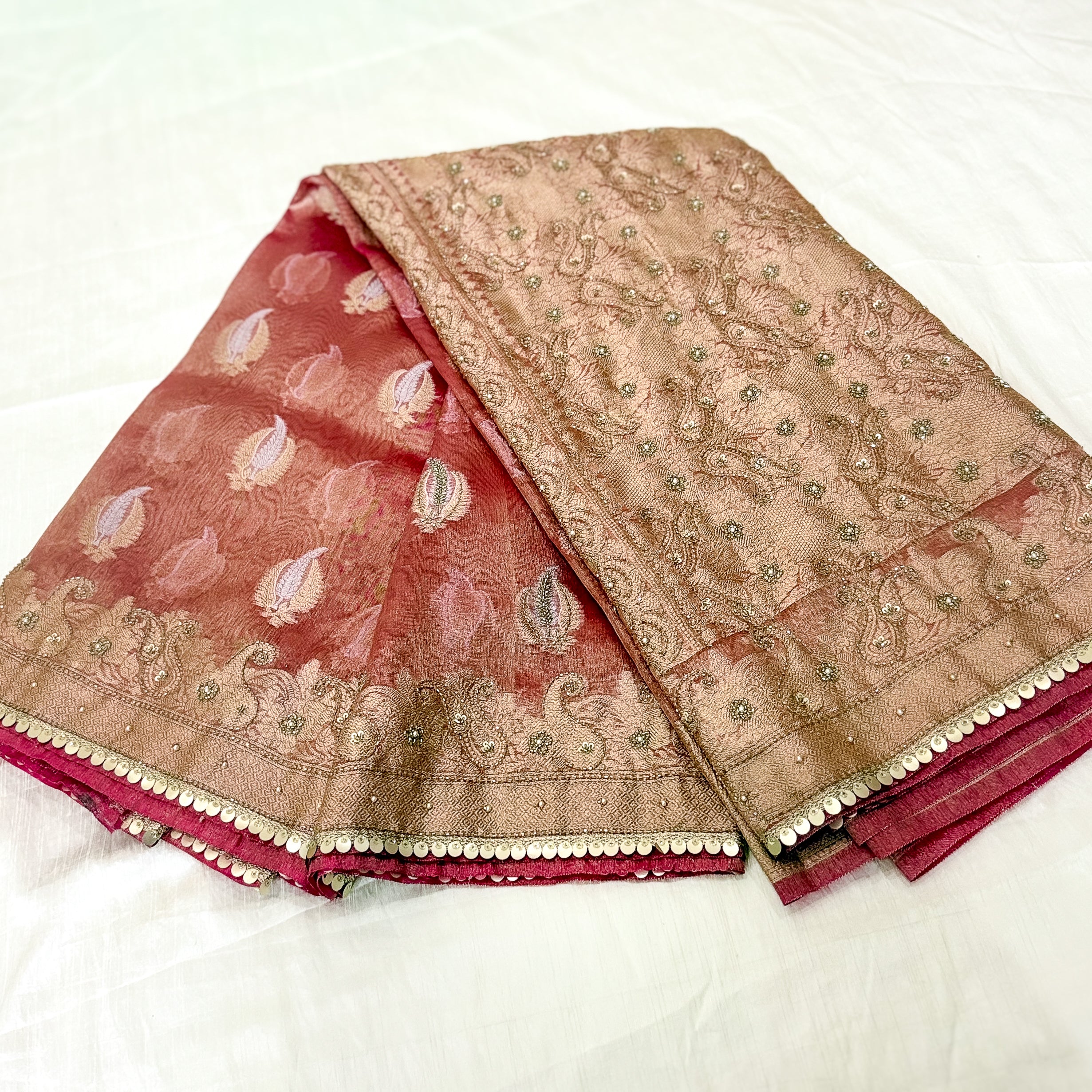 Pure Rupa Tissue Silk Banarsi Saree | Rubine Red | Wedding Collection