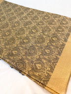 Black Cotton Banarsi Saree with zari border | Black & Gold