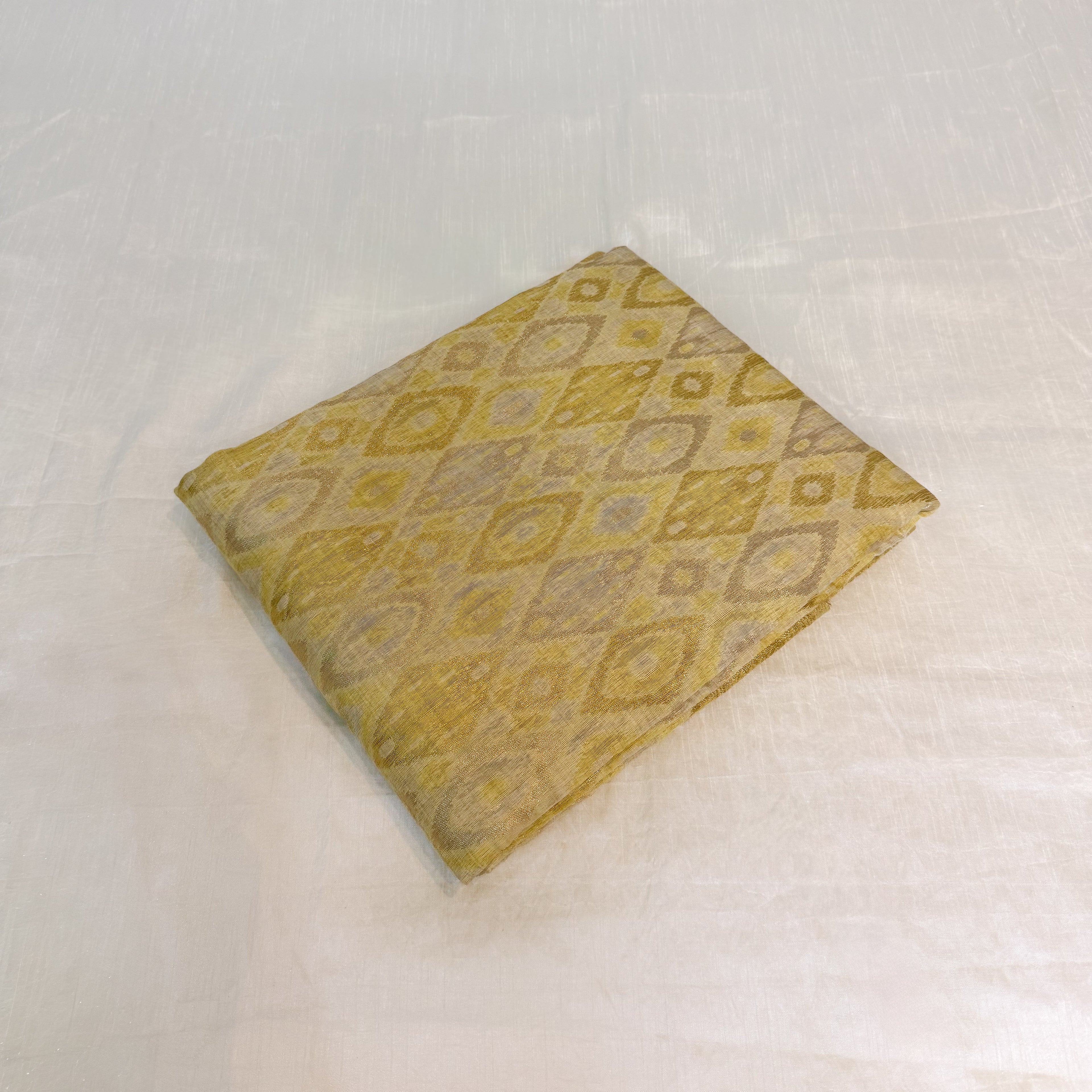Yellow Cotton Banarsi Saree with zari border | Yellow & Gold