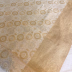Beige Cotton Banarsi Saree with zari border | Beige