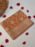 Pure Raw Mango Silk Handloom Banarsi Saree | Rust Orange