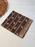 Pure Raw Mango Silk Handloom Banarsi Saree | Light coffee