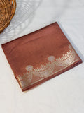 Pure Raw Mango Silk Handloom Banarsi Saree | Burnt Copper