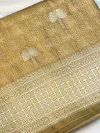 Mashroo Silk Banarsi Saree | Golden