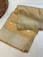 Mashroo Silk Banarsi Saree | Golden
