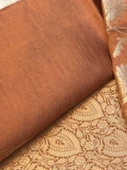 Pure Raw Mango Silk Handloom Banarsi Saree | Rust Orange
