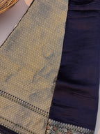 Pure Dupion Silk Banarsi Saree | Aubergine