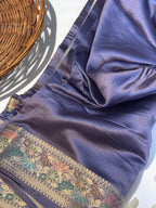 Pure Dupion Silk Banarsi Saree | Lilac