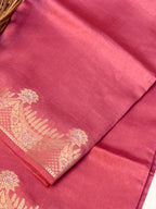 Pure Raw Mango Silk Handloom Banarsi Saree | Dusty Rose