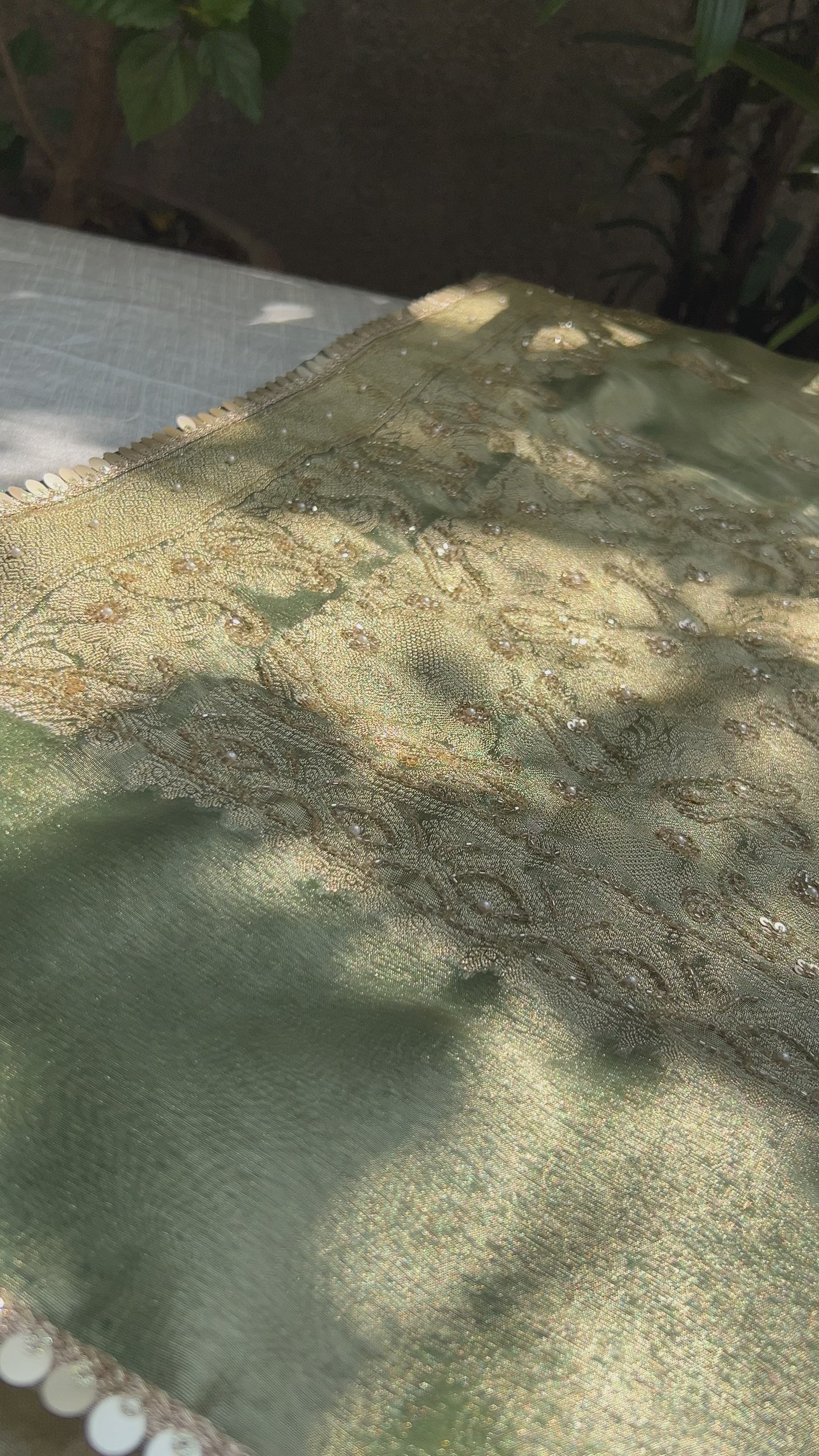 Pure Rupa Tissue Silk Banarsi Saree | Kale Green
