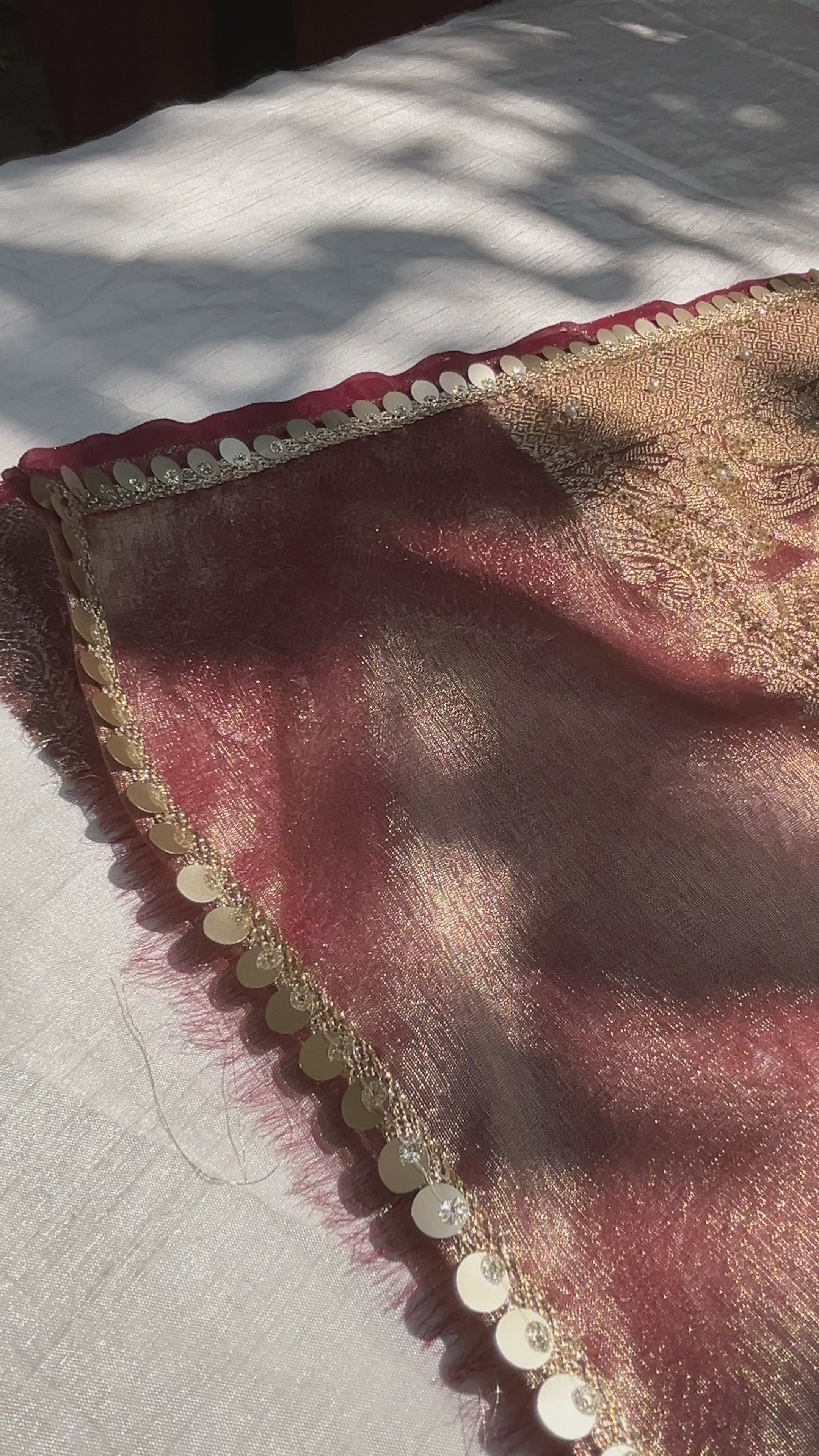 Pure Rupa Tissue Silk Banarsi Saree | Rubine Red | Wedding Collection